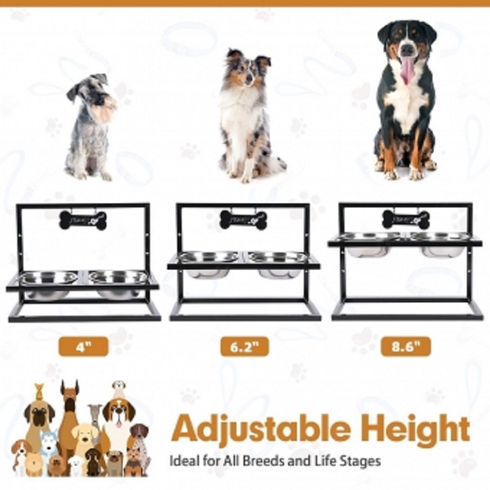 Adjustable height of dog bowl