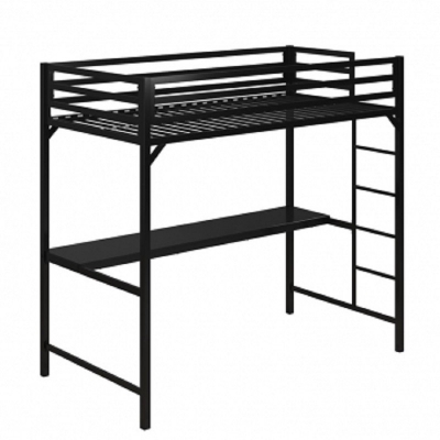 Metal  bunk bed with desk