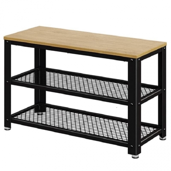 Three-tier shoe rack with shelf