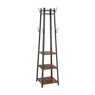 European vintage style coat rack with wooden panels