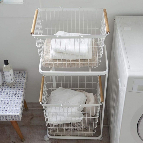 Dirty laundry basket with wheels