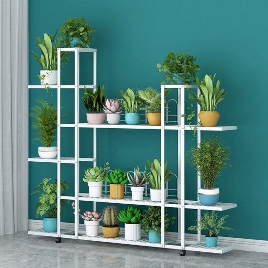 Indoor removable planter stand with wheels